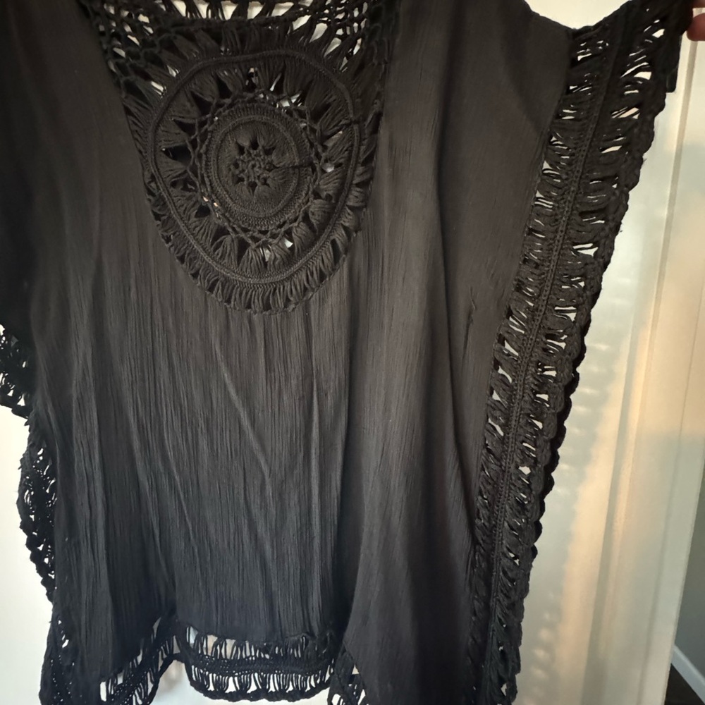 Beautiful Black Crochet Cover Up - A&O International - Picture 2 of 5